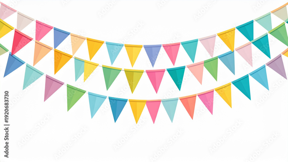 Obraz premium Festive Colorful Bunting Flags Vector Set for Parties and Celebrations
