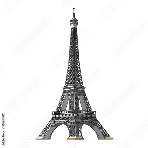 Eiffel Tower Iconic Paris Landmark Illustration