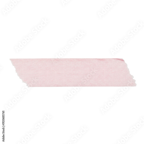 Pink washi tape piece isolated on black background