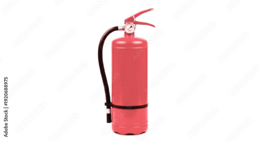 Fototapeta premium Fire Extinguisher Safety Equipment with Halftone Texture Effect
