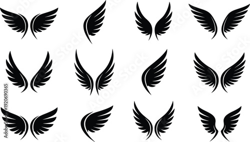Black silhouette wing wings symbol