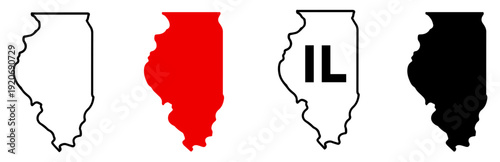 Fotografie illinois state map icon set