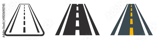 dashed road line icon vector