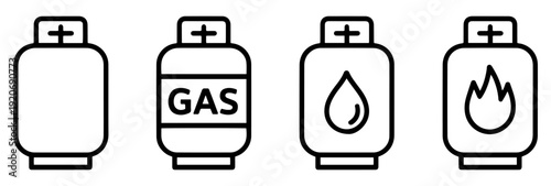 gas tank fuel icon set