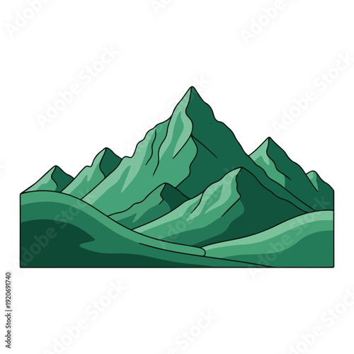Green Mountains Vector Illustration