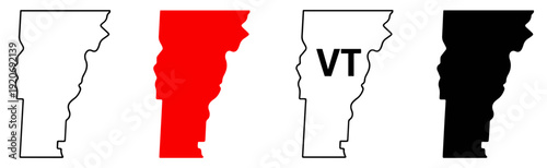 Tableau sur toile vermont state map icon set illustration