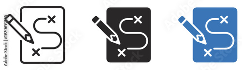 business planning roadmap strategy icon set