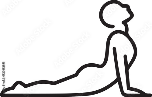 Yoga Cobra Pose Simple Line Icon