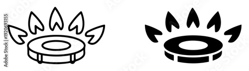 gas stove burner cooking icon