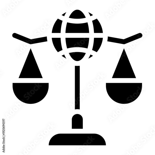 International law icon glyph style vector illustration