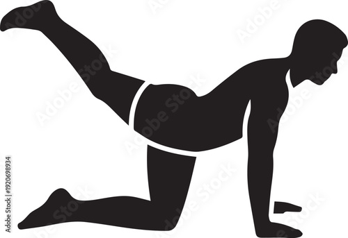 modern Leg Kick exercise Icon silhouette