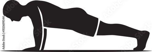 modern push up exercise icon silhouette