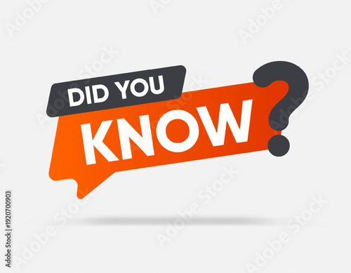 Did you know or hint, tip symbol icon badge. Banner with frame and bulb isolated on white background