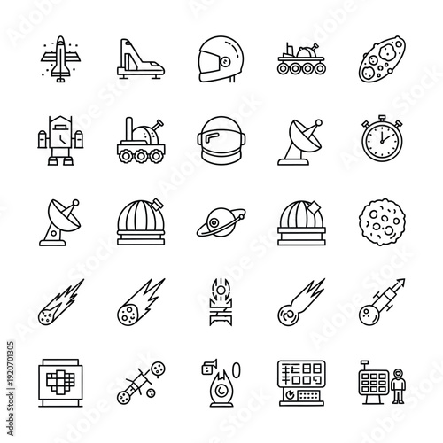 Collection of space and astronomy related icons