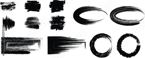 Set of various hand drawn brushes