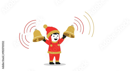 Joyful Person Ringing Festive Bells Celebrating a Cheerful Occasion