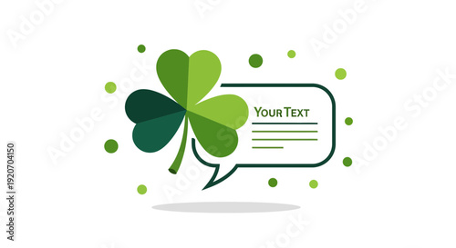 Lucky Clover Chat Bubble Design For Spring And Celebration Messaging