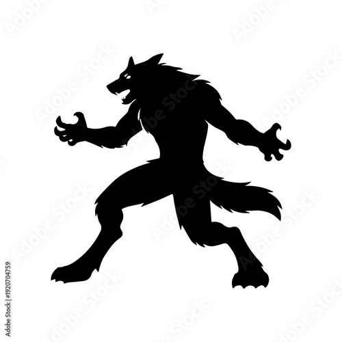 Werewolf silhouette illustration vector icon
Vector illustration on a white background