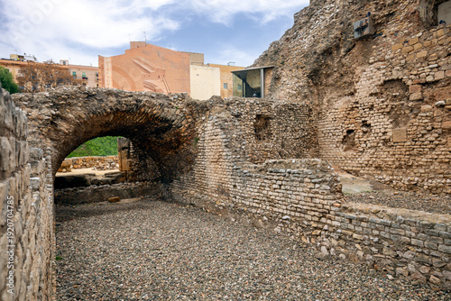 Archaeological section of the ruins of the Roman circus of Tarragona, Catalonia, Spain, declared a World Heritage Site by UNESCO