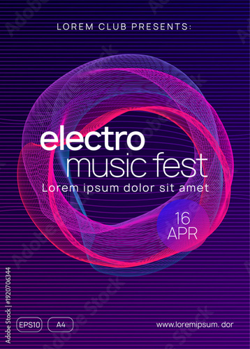Dj Event. Electro Cover. Violet Dance Flyer. Fest Concert Template. Green Discotheque Magazine. Electronic Disco Illustration. Party Poster. Blue Dj Event