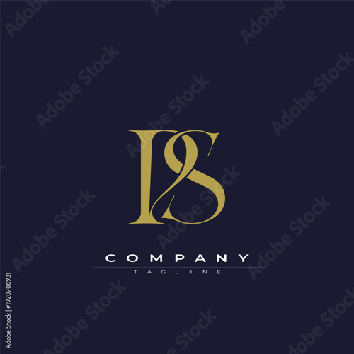 Elegant interlocking PS monogram emblem minimalist abstract logo design suited for luxury branding, fashion, stationery, packaging, corporate identity and creative projects.