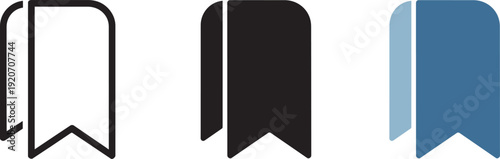 Bookmark ribbon tags vector icon for multiple saved web pages or content items