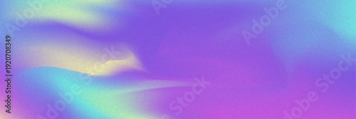 Noise Gradient Background. Abstract Grainy Bg In Pink, Purple And Blue Colors. Iridescent Hologram. Pearlescent Holographic Texture With Rainbow Foil. Summer Wall With Watercolor Dust Effect