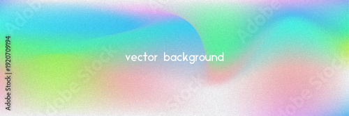 Noise Gradient Background. Abstract Grainy Bg In Pink, Purple And Blue Colors. Iridescent Hologram. Pearlescent Holographic Texture With Rainbow Foil. Modern Film Photo With Fluorescent Dust