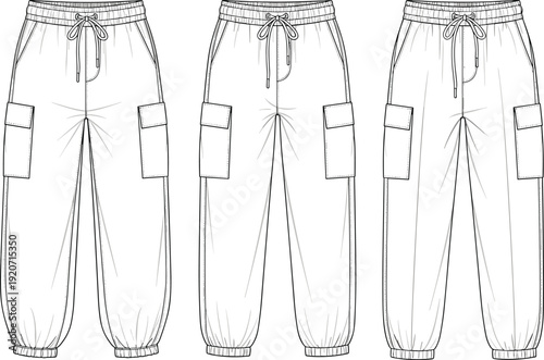 Technical CAD Drawing of Women Corset Style Lace Up Top Flat Vector Illustration with Turtleneck and Long Sleeves Fashion Sketches