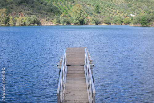 Wallpaper Mural La Pesga wooden dock over lake Torontodigital.ca