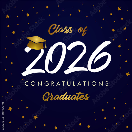 Creative banner for graduates of 2026. Square design