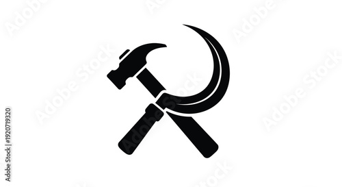 Hammer and sickle symbol in black a powerful communist representation silhouette