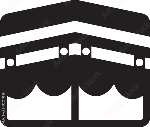 Kaaba Icon Flat Vector Illustration Islamic Mosque Symbol
