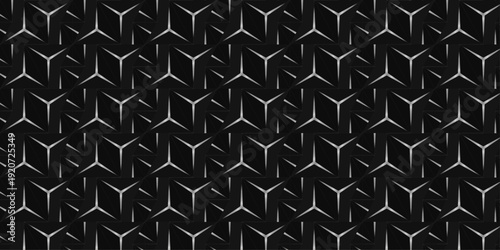 Seamless industrial metal grid background featuring a geometric silver steel plate texture with a metallic diamond pattern on a gray aluminum surface for architectural design