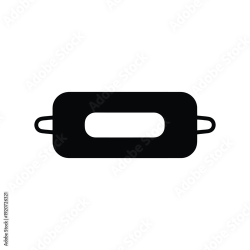 Black Solid Protective Face Mask Silhouette Icon Vector