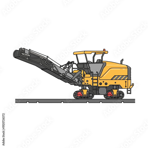 Heavy Yellow Road Milling Machine For Asphalt Removal Machinery Construction Industry
