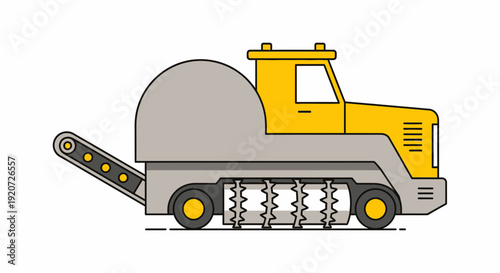 Illustration Of A Road Milling Machine For Urban Infrastructure