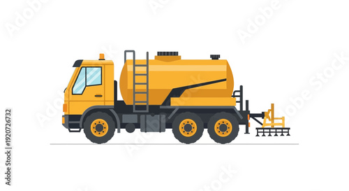 Illustrative Depiction Of A Specialized Tanker Truck For Road Maintenance Tasks
