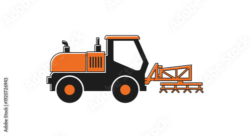 Industrial Agricultural Sprayer Machine For Crop Protection Flat Design Illustration