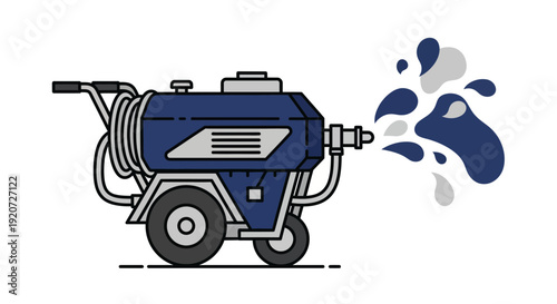 Industrial Cleaning Machine With Water Spraying Action And Cart Design