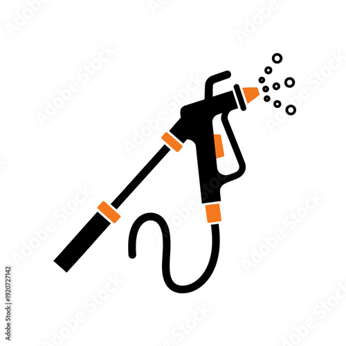 Industrial Cleaning Spray Gun With Water Droplets