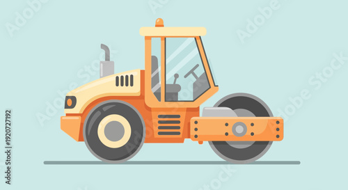 Industrial Compactor Vehicle Construction Equipment Illustration