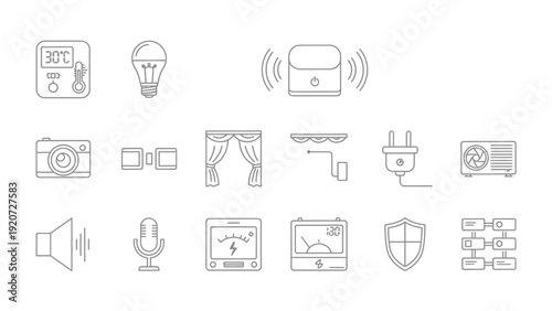 Set of smart home and technology icons