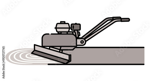 Industrial Concrete Smoothing Machine Illustration With Swirls