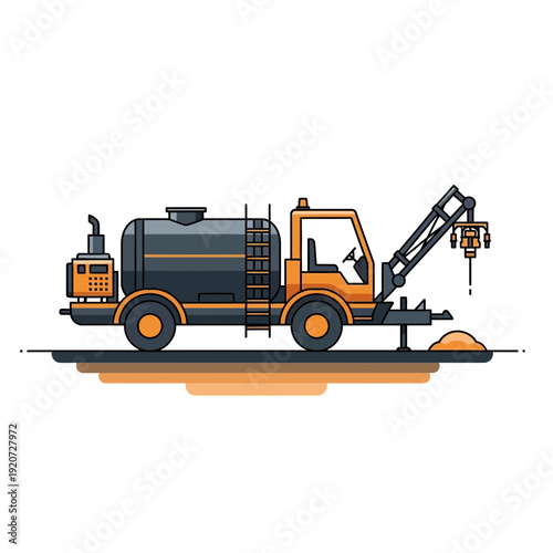 Industrial Construction Vehicle With Crane Arm Equipment For Site Work