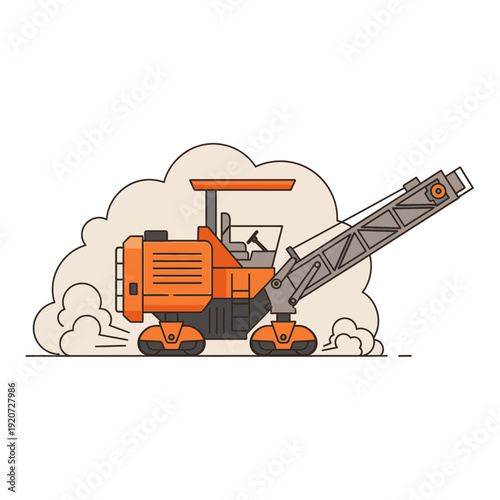 Industrial Construction Vehicle Working Tirelessly On A Dusty Site