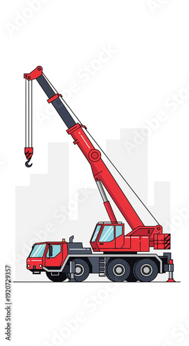 Industrial Crane Lifting Heavy Loads Construction Site Machinery Equipment