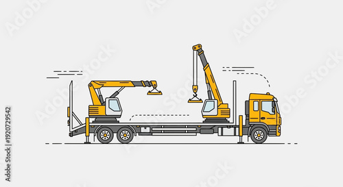 Industrial Crane Truck Delivering Heavy Lifting Equipment For Construction Projects