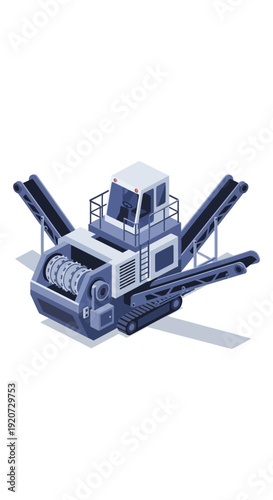 Industrial Crusher Machine For Processing Materials In A Construction Setting