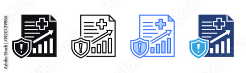 Risk icon sheet multiple style collection